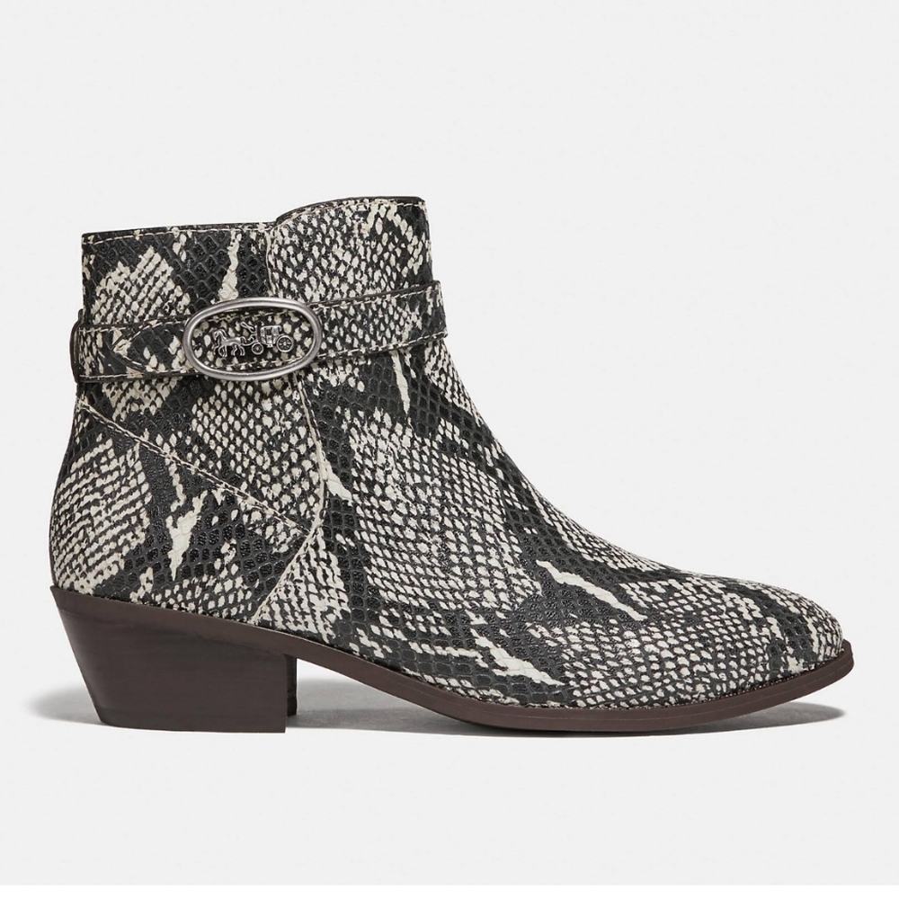 Coach Dylan Booties New Snakeskin Leather 9.5 NIB